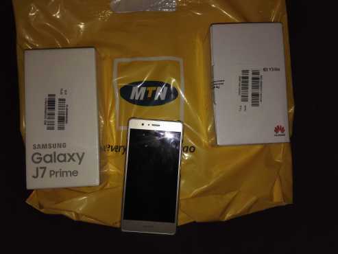 New sealed Samsung J7 amp Huawei Y3 lite. Used Huawei p9 lite for sale