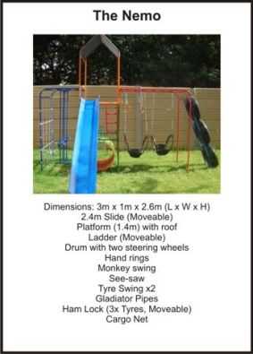 New Steel Jungle gym - 2 swings, see saw, Hamlock