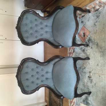 Newly Upholstered Antique Victorian Chairs