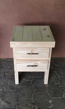 Night stand Farmhouse series 515 with 2 drawers extra height - Raw