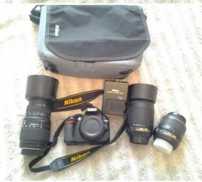 Nikon D3100 camara  3 lenses and speedlight flash with photoshop Element 10 Cd039s