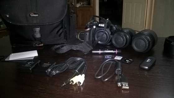 Nikon D3200 with 2 lenses and extras for sale