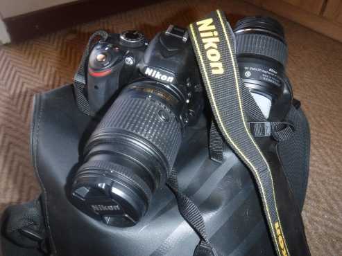 Nikon D3200 with lens 18to55 and 55to200,Brand newNot been used,bought it 1month ago for R10000