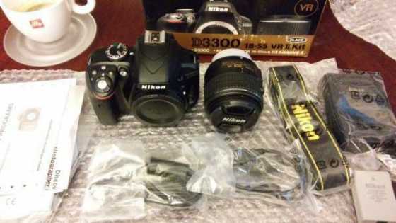 Nikon D3300 DSLR Kit w 18-55mm and 55-200mm DX VR II lens and case
