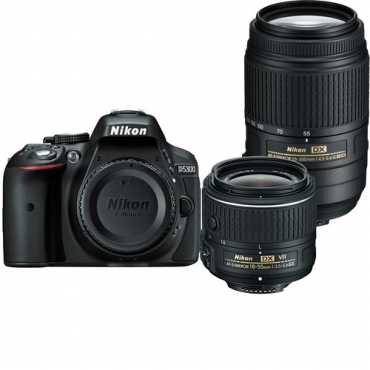 Nikon D5300 DSLR Camera with 2 Lens Bundle Kit (Black)