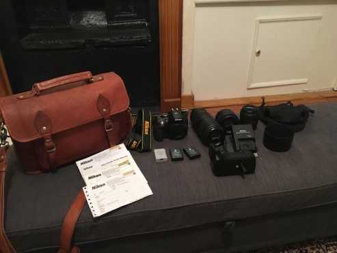 Nikon D5300 DSLR Camera with 3 lenses plus accessories