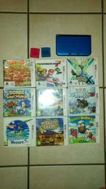 Nintendo 3DS XL with 9 games