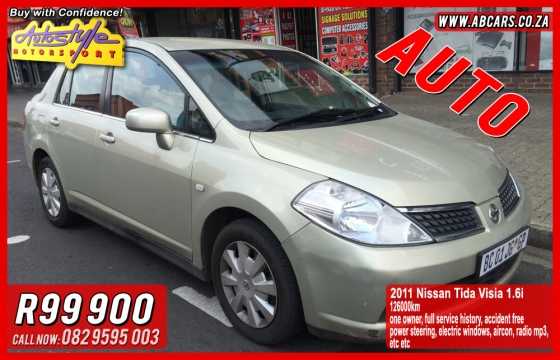 Nissan Tiida Visia 1.6i AUTO 2011 126000km one owner, full service history, accident free power ste
