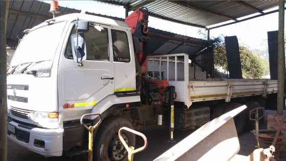 Nissan UD290 Crane truck - palfinger 15500 plus loading ramps for TLB039 etc -