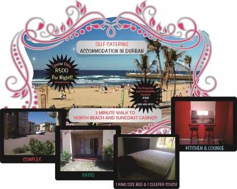 North Beach Durban - affordable self catering 1 Bdr unit in safe complex for 2 adults and 2 children