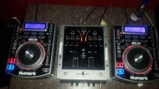 numark cdj039s x2 and mixer