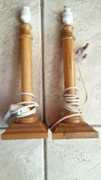 Oak bedside lamps