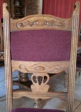 Oak dining table and sideboard