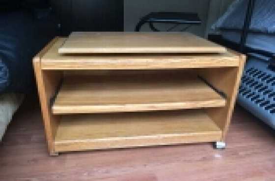 Oak TV trolley