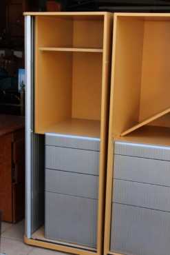 Office desks and sliding door cabinets R500 each neg.