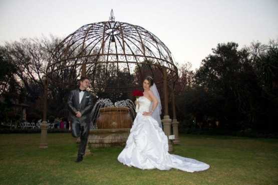 Oleg Cassini designer wedding dress.