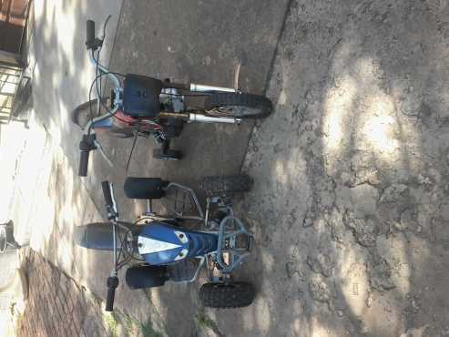 One pocket bike scrambler one pocket bike quad R1000 each negotiable