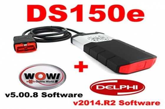 Original Delphi DS150e diagnostic interface with 8 car cables