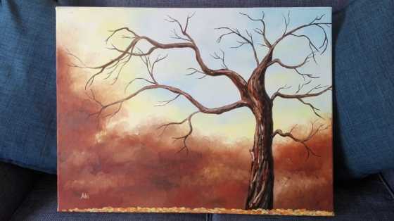 Original oil painting quotDusk of Autumnquot