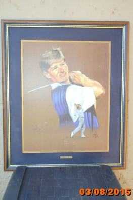 Original painting of golfer Ernie Els