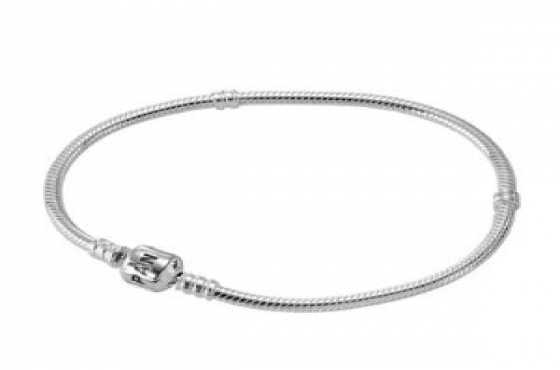 Original Pandora Sterling Silver Snake Chain Bracelet For Sale