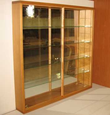 Ornamental Display Cabinet with Sliding doors, Glass shelves amp Dust free