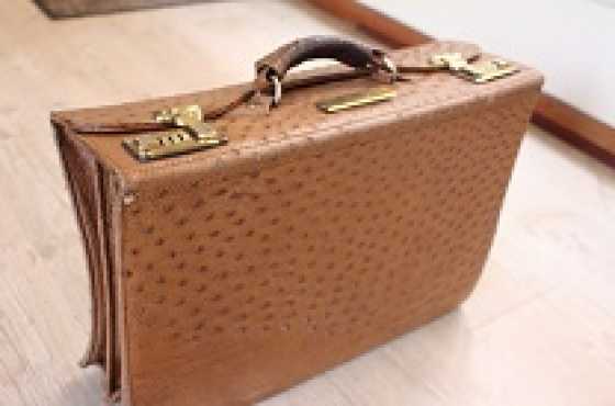 Ostrich leather briefcase