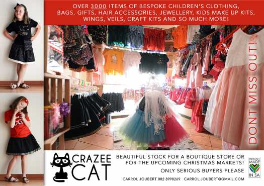 Over 3000 items of bespoke childrens clothes, gifts and toys