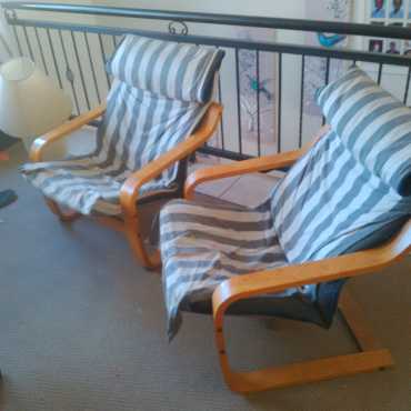 Pair of comfortable reading or nursery chairs