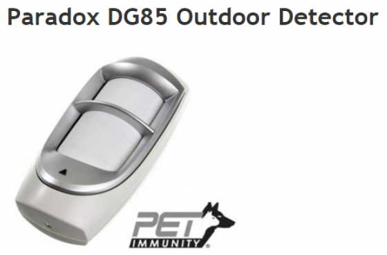 Paradox DG85 Outdoor PIR Beams Sensors - with stainless steel brackets.