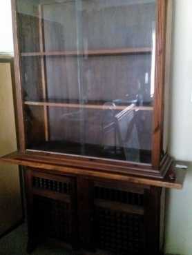 Partridge wood display cabinet