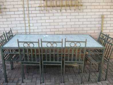 Patio  table and eight chairs