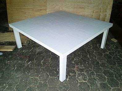 Patio table Farmhouse series 2000 sq White washed