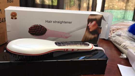 pearl white hair straightening brush