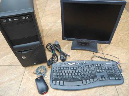 Pentium 4 3.0 GHz desktop PC with LCD monitor