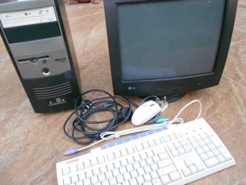 Pentium 4 desktop PC and screen