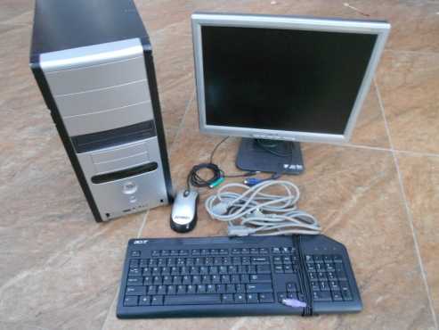 Pentium 4 desktop PC with flat screen monitor
