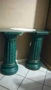 Pillars with glass