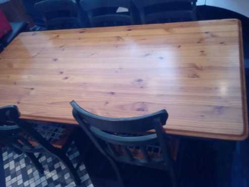 Pine Dining Room Table with Chairs for Sale