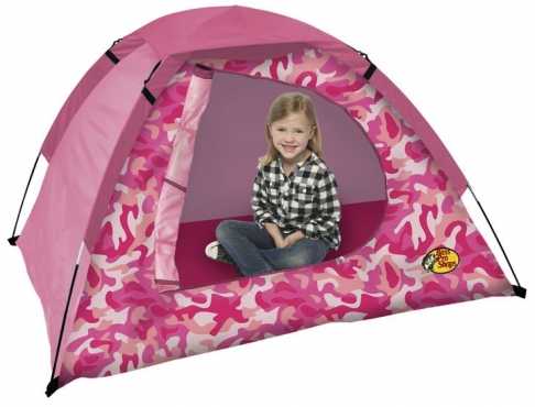 Pink Tent and sleeping bag plus other accessories for a girls room