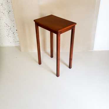 Plain but pretty long legged vintage side table, sturdy, solid wood, good condition