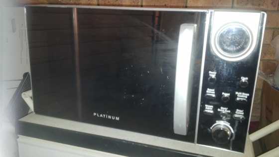 Platinum Silver Mirror Finish Microwave