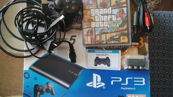 Playstation 3. 500GB slim console,1 remote. GTA5.