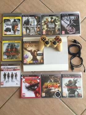 PlayStation 3 console, Limited Edition God of War Controller with 10 Games for Sale