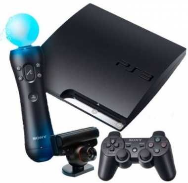 Playstation 3 including 2 games and the Playstation move and 2 Remotes