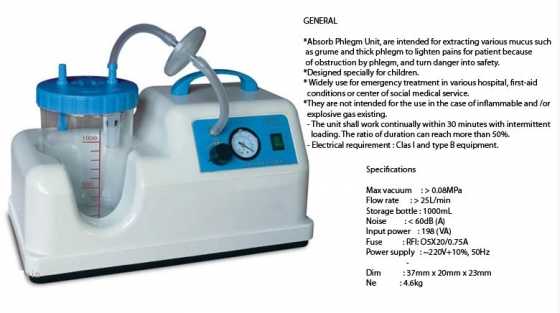 Portable suction unit (mucus)