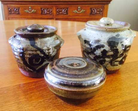 Pottery storage jars and bowl