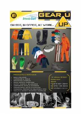 PPE, All Safety Shoes or Boots, Javlin, Bull, Budget Conti Suits, Barron work wear, Corporate amp Prom