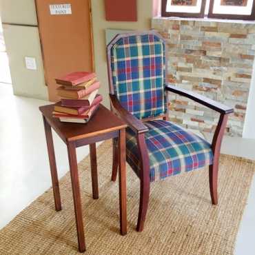 Pretty vintage arm chair, beautiful restrained lines, solid wood frame, oh so elegant