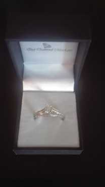 Princess Cut Bridal Twin Set 14kt Pure White Gold 0.700ct Diamonds Worth R40 258